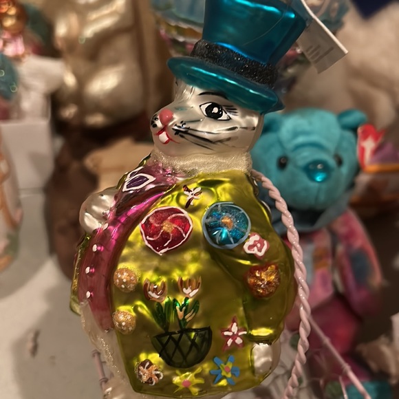 Christopher Radko Easter Bunny Ornament Hopper Topper NWT ESTATE SALE - Picture 5 of 5